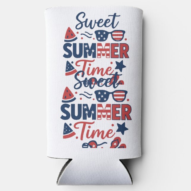 Rafraîchisseur Pour Canette Slim T_shrit Land of the Free - American Spirit (Recto)