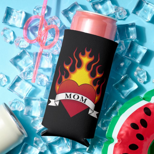 Rafraîchisseur Pour Canette Slim Tatouage de la maman du coeur (Été in situ)