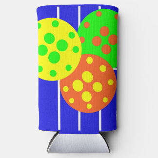 Rafraîchisseur Pour Canette Slim Terrain et balles de pickleball Abstraits