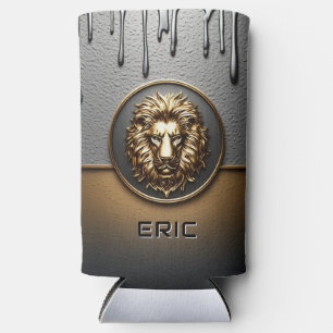 Rafraîchisseur Pour Canette Slim Tête de Lion Doré avec Métal qui Coule 🦁