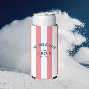 Rafraîchisseur Pour Canette Slim The Snow Bach Cabana Rayée Rose Enterrement de Vie