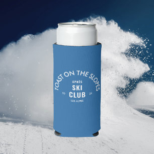 Rafraîchisseur Pour Canette Slim Toast On The Slopes Après Ski Club Bleu Ciel