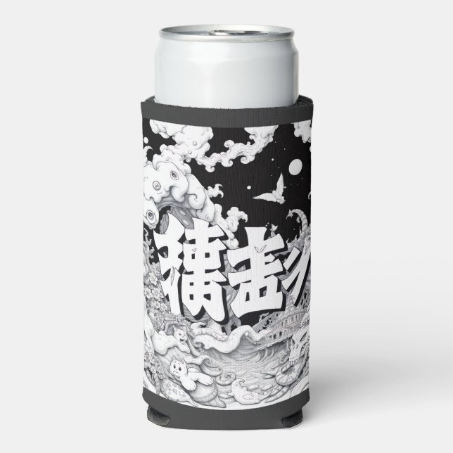 Rafraîchisseur Pour Canette Slim Tokyo Noir et Blanc (Seltzer Recto)