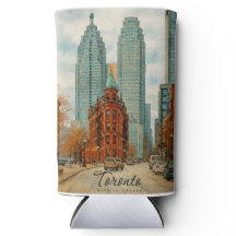 Toronto Skyline Canada Vintage Watercolor