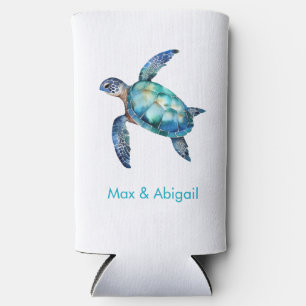 Rafraîchisseur Pour Canette Slim Tortue marine personnalisée