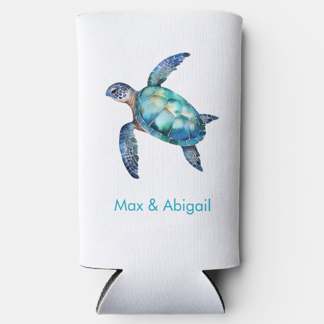 Rafraîchisseur Pour Canette Slim Tortue marine personnalisée (Recto)