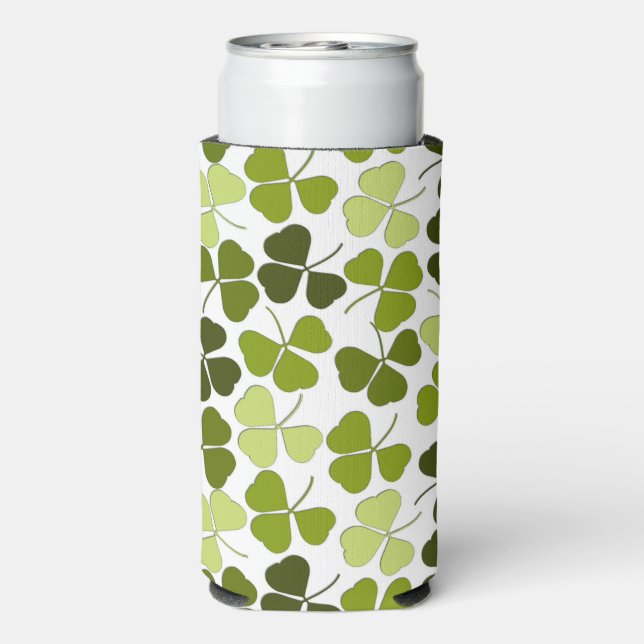 Rafraîchisseur Pour Canette Slim Trèfle vert dans une variété de nuances (Seltzer Verso)