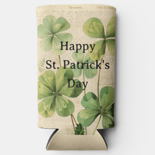 Rafraîchisseur Pour Canette Slim Trèfles de style vintage Joyeuse Saint-Patrick