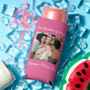 Rafraîchisseur Pour Canette Slim Trois générations d'amour grand-mère, maman, moi P