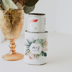 Rafraîchisseur Pour Canette Slim Tropiques Luxuriantes Mariage mince Can Cooler Cos