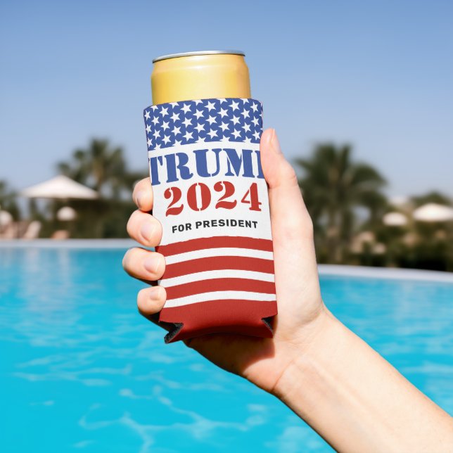 Rafraîchisseur Pour Canette Slim Trump 2024 pour la campagne électorale présidentie (Piscine in situ)