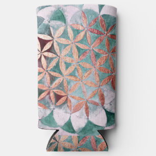 Rafraîchisseur Pour Canette Slim Turquoise Blush Pink Pastel Abstrait Watercolor Mo