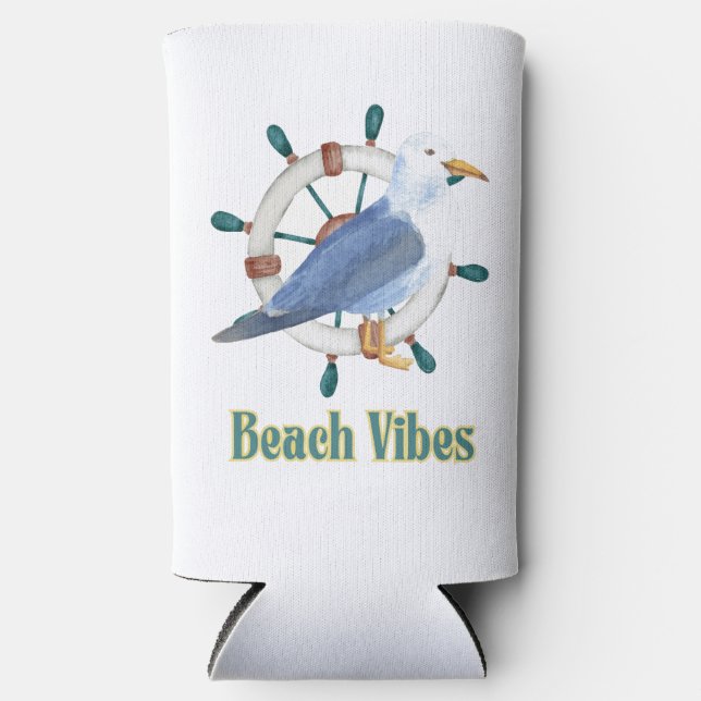 Rafraîchisseur Pour Canette Slim vibes de plage (Recto)