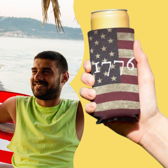Rafraîchisseur Pour Canette Slim Vintage 1776 American Flag  (Créateur téléchargé)