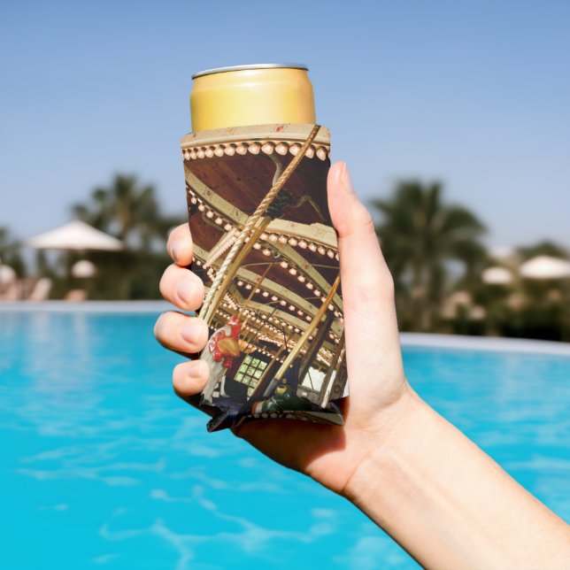 Rafraîchisseur Pour Canette Slim Vintage Rooster Carousel (Piscine in situ)