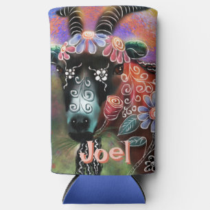 Rafraîchisseur Pour Canette Slim Whimssical Floral Chèvre ferme animal personnalisé