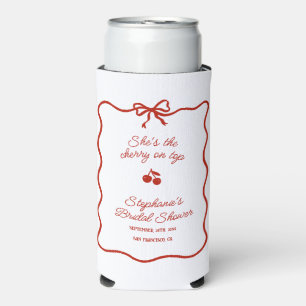 Rafraîchisseur Pour Canette Slim Whimsy Red Elle est la cerise sur la Fête des mari