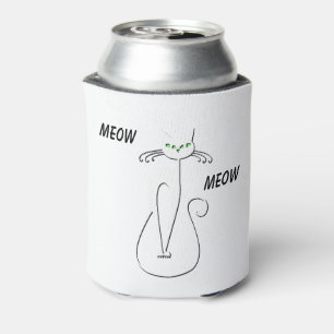 Rafraîchisseur Pour Canette Slinky Black Cat Meow Meow Texte Personnalisé Yeux