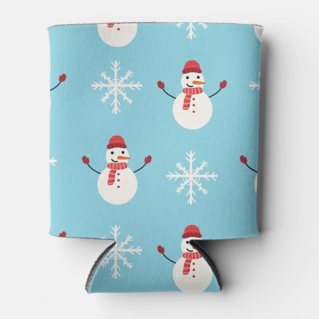 Rafraîchisseur Pour Canette Snowman Motif, Cadeaux de Noël (Devant)