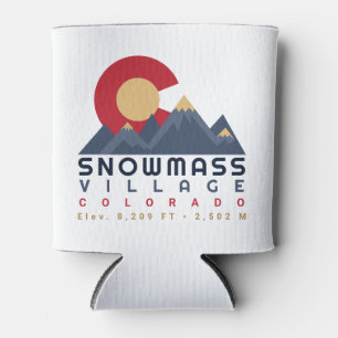 Rafraîchisseur Pour Canette Snowmass Colorado Drapeau Retro Sunset Ski Souveni