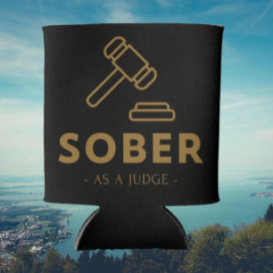 Rafraîchisseur Pour Canette Sober As A Juge - Gold Gavel Beverage Cooler