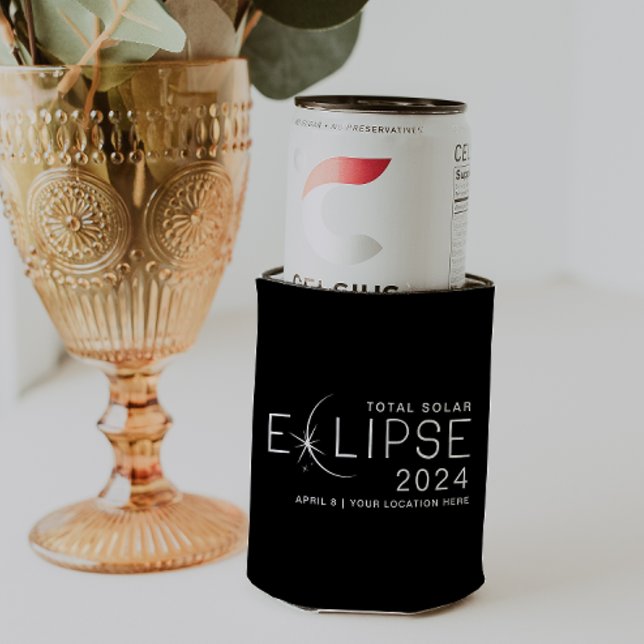 Rafraîchisseur Pour Canette Solar Eclipse 2024 Lieu personnalisé Commémoratif (Créateur téléchargé)