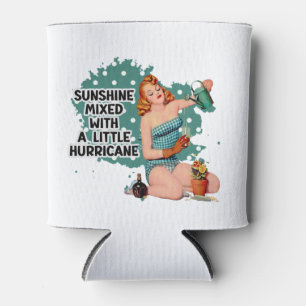 Rafraîchisseur Pour Canette Soleil Mélangé Avec L'Ouragan Retro Femme au foyer