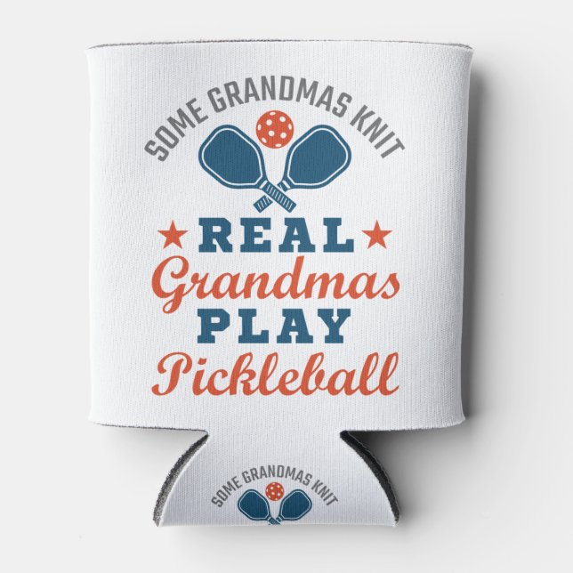 Rafraîchisseur Pour Canette Some Grandmas Knit Real Grandmas Play Pickleball (Devant)