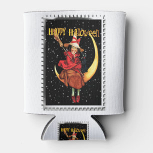 Rafraîchisseur Pour Canette Sorcière de Halloween nostalgique et son chat
