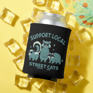 Rafraîchisseur Pour Canette Soutenir le chat de rue local drôle de raton laveu