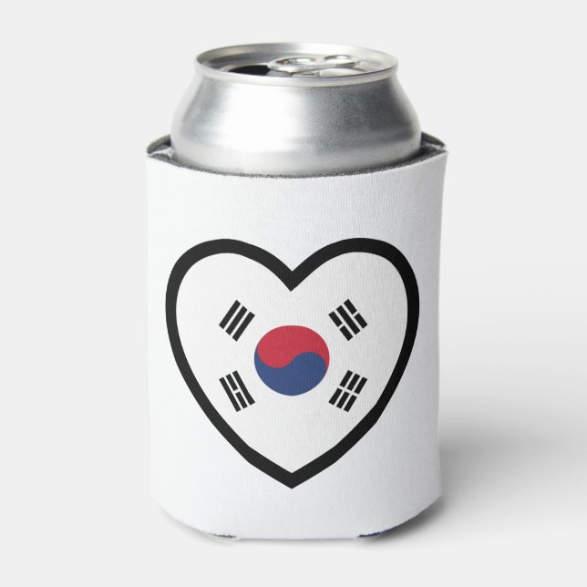 Rafraîchisseur Pour Canette South Korea Flag Heart (Can devant)