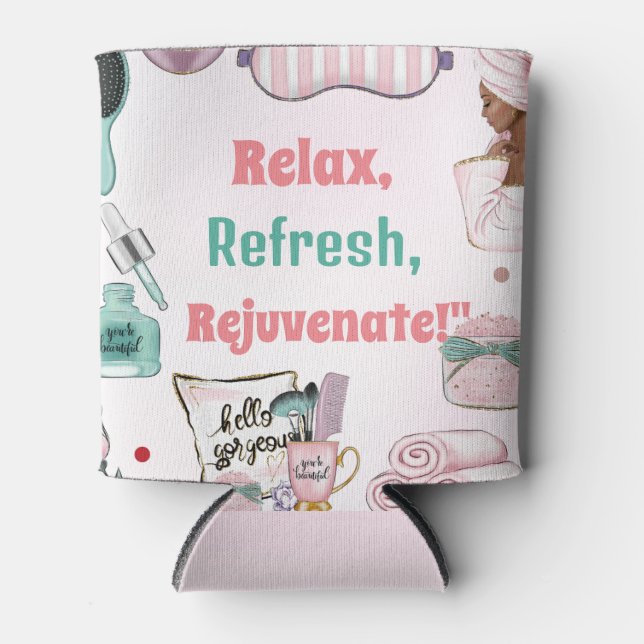 Rafraîchisseur Pour Canette Spa Anniversaire Pamper Party Anniversaire (Devant)