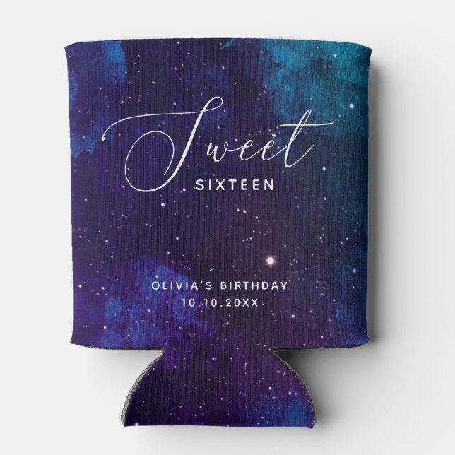 Rafraîchisseur Pour Canette Space Sweet 16 | Cosmic Starry Night Sweet Sixteen (Dos)