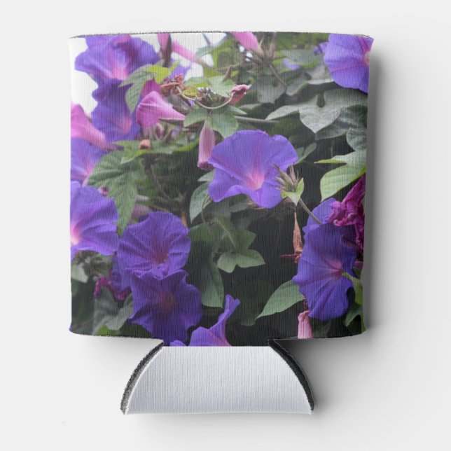 Rafraîchisseur Pour Canette Spring Morning Glories en bleu (Devant)