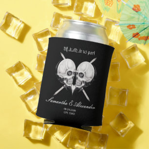 Rafraîchisseur Pour Canette Squelette gothique noir Mariage de coeur crâne
