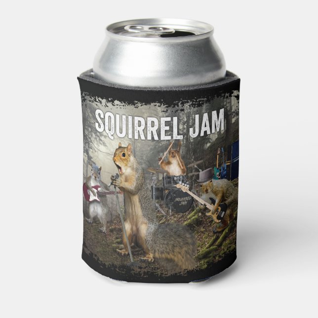 Rafraîchisseur Pour Canette Squirrel Jam - drôle de groupe de rock (Can Dos)