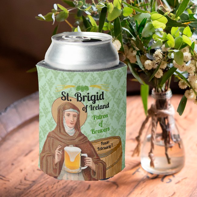 Rafraîchisseur Pour Canette St. Brigid of Ireland and Her Barrel of Beer (Créateur téléchargé)