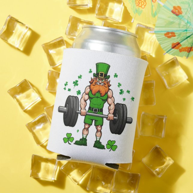 Rafraîchisseur Pour Canette St. Patrick's Day Drôle Leprechaun Barbell Gym (Été in situ)