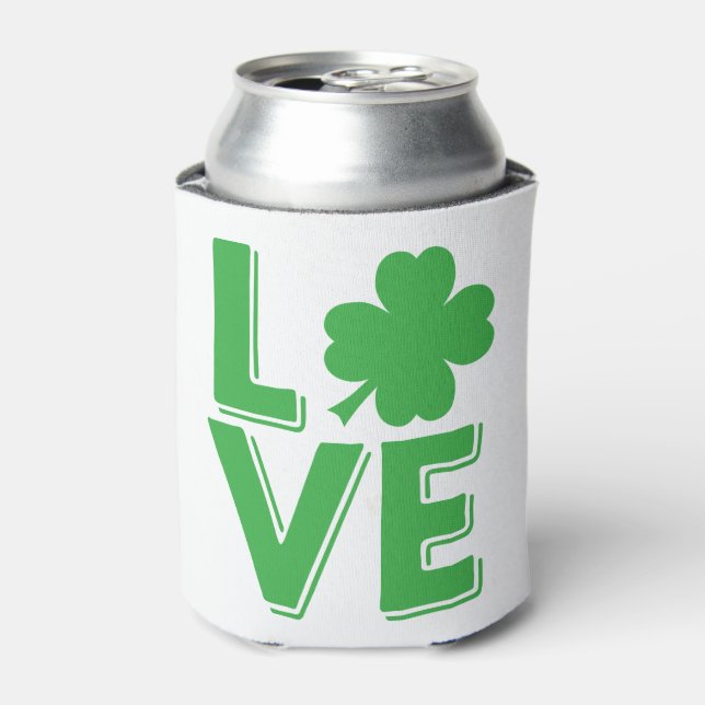 Rafraîchisseur Pour Canette St. Patrick's Day Irlandais Love Green Shamrock (Can devant)