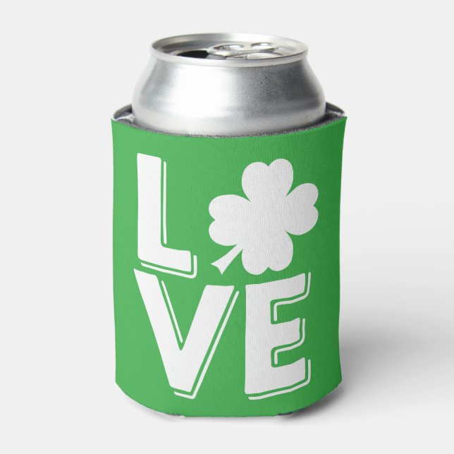 Rafraîchisseur Pour Canette St. Patrick's Day Irlandais Love Shamrock moderne (Can devant)