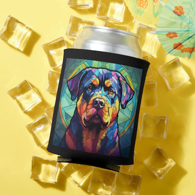 Rafraîchisseur Pour Canette Stained Glass Rottweiler  (Été in situ)