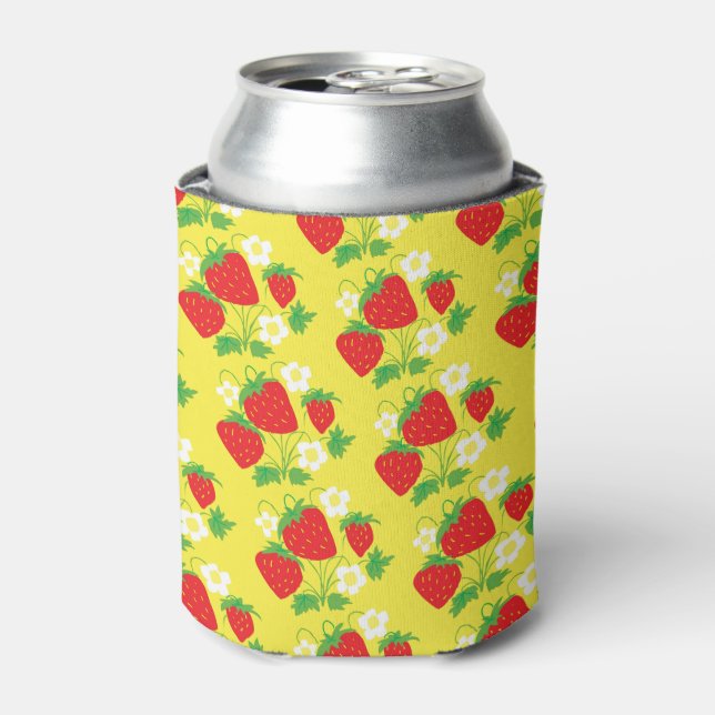 Rafraîchisseur Pour Canette Strawberry and Flower Yellow Pattern (Can devant)