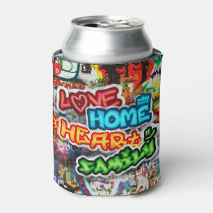 Rafraîchisseur Pour Canette Streetart Graffiti Amour Maison Cœur Coloré Funky