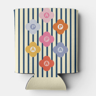 Rafraîchisseur Pour Canette Stripes florales initiales personnalisées Multicol