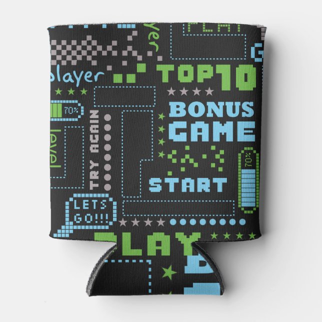 Rafraîchisseur Pour Canette Style de jeu Pixel : motif abstrait transparent (Devant)