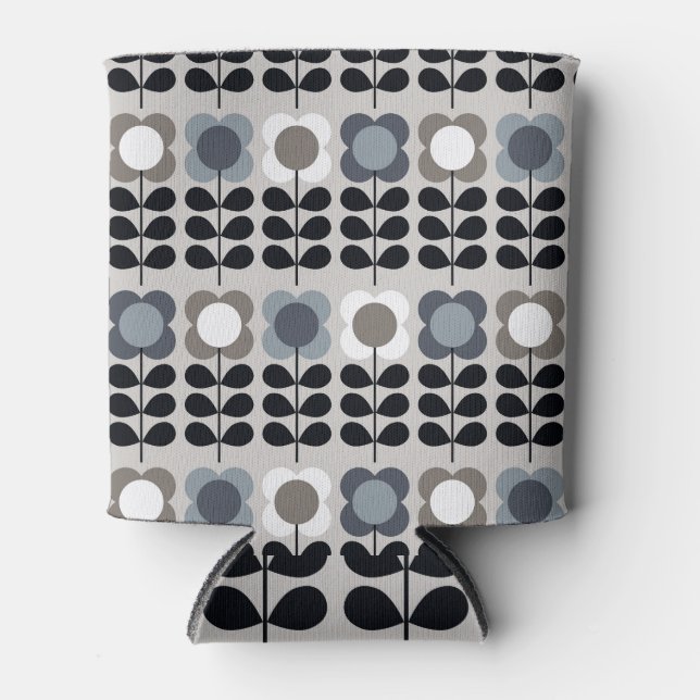 Rafraîchisseur Pour Canette Style nordique, motif floral abstrait. (Devant)