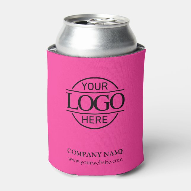 Rafraîchisseur Pour Canette Stylish Bight Pink Corporate Company Business Logo (Can devant)