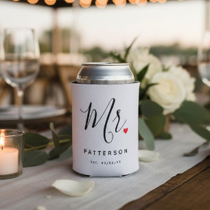 Rafraîchisseur Pour Canette Stylish Mr Custom Nom et Mariage de date