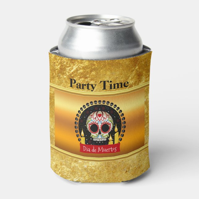 Rafraîchisseur Pour Canette Sugar skull bloodcurdling intimidating and scary (Can devant)