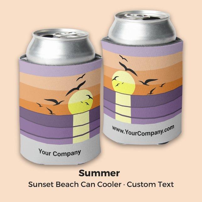 Rafraîchisseur Pour Canette Sunset Beach - Événement d'été - Marque (Sunset Beach - Summer Event - Branded Can )